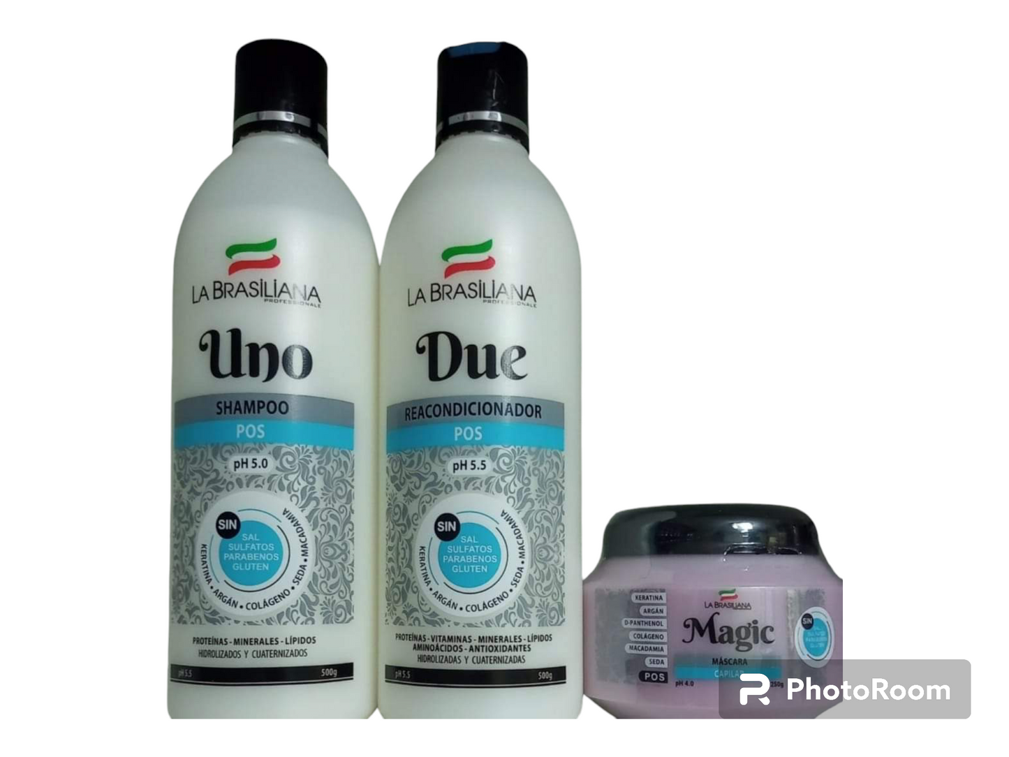 post alisado la brasiliana sin sal shampoo y acondicionador 500 ml mascarilla 250g