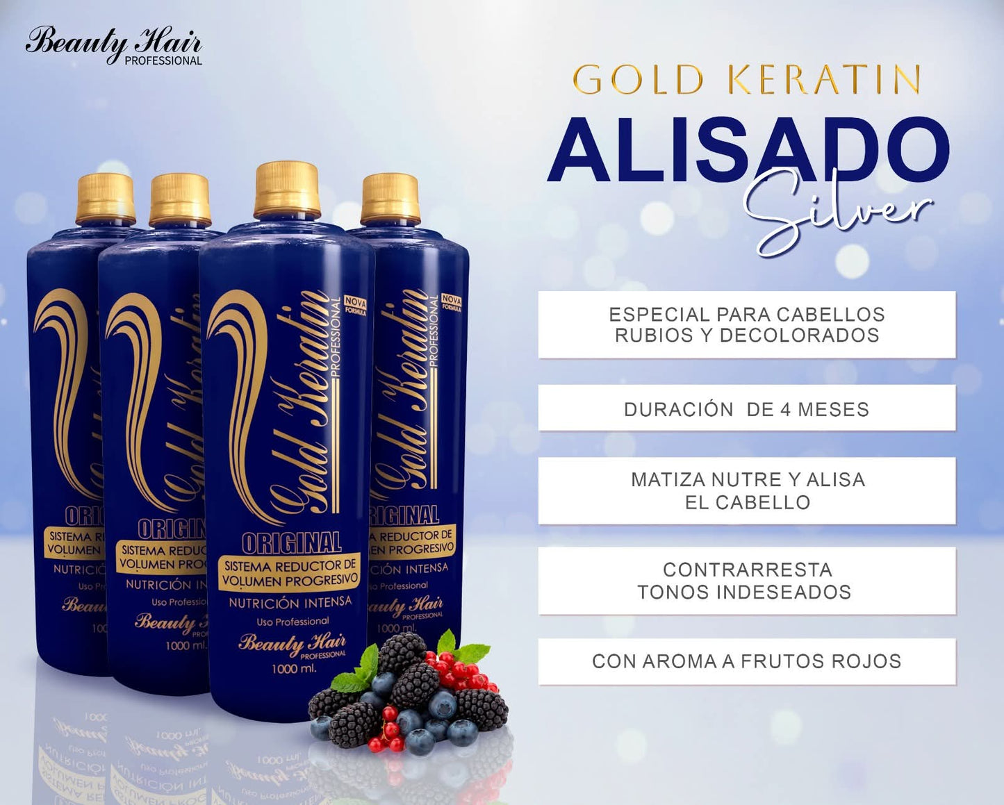 Brasileño alisado gold keratin matizador 1 litro