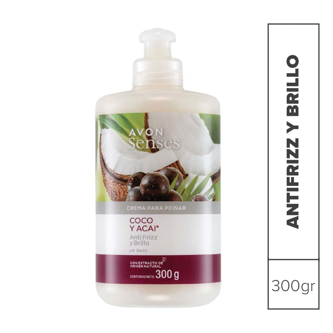 von Crema para Peinar Coco y Acaí Senses Avon 300 g