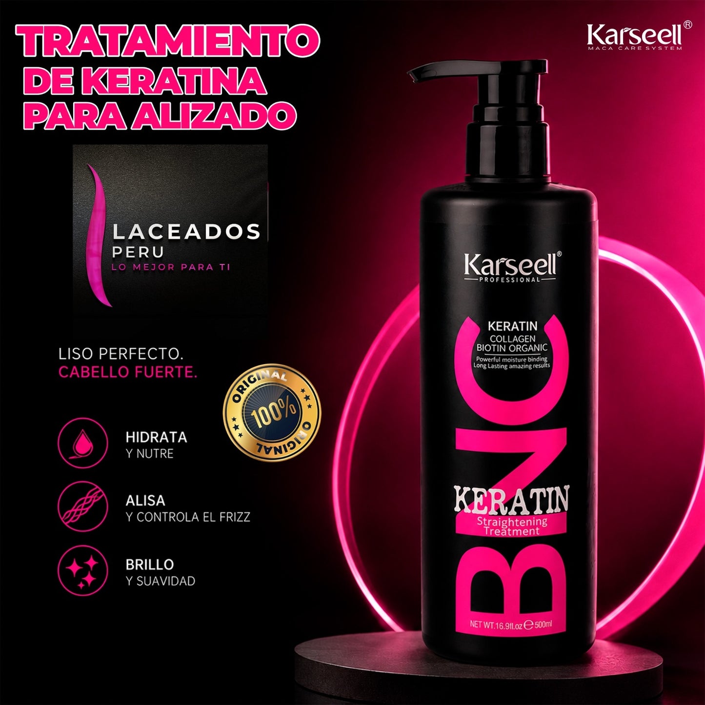 Keratina karseell alisado laceado con biotina argán y colágeno