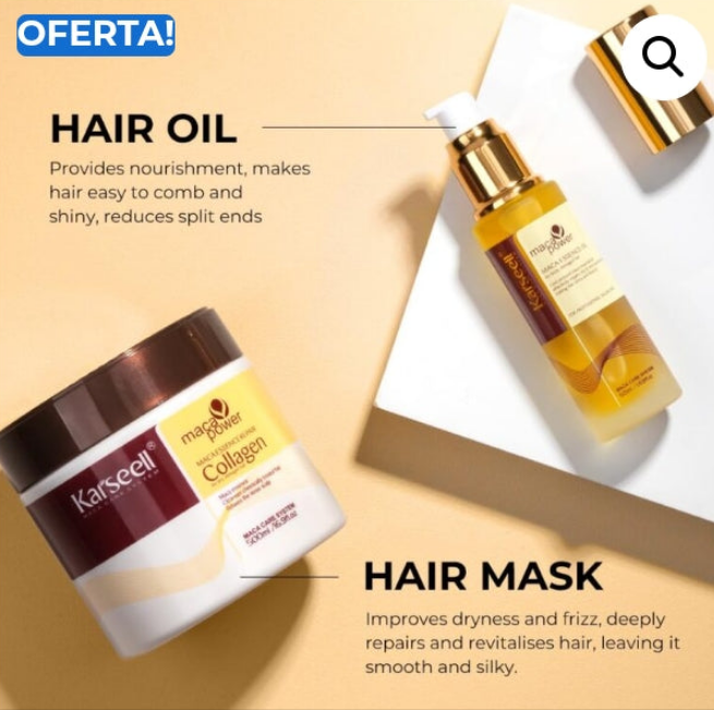 Mascarilla capilar de colágeno Karseell + conjunto de aceite de argán