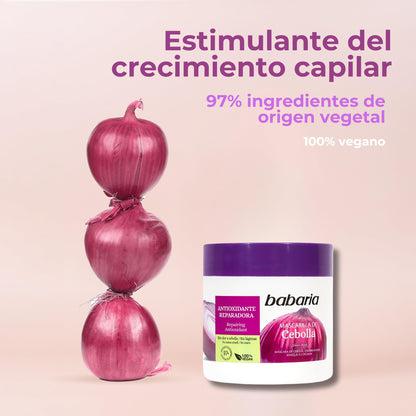 Shampoo cebolla Babaria Pack shampoo 700 ml mascarilla 400 g babaria