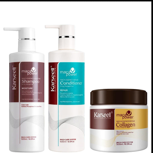 Pack de karseell shampoo 500 ml acondicionador reparador hidratante 500 ml máscarilla 500 g