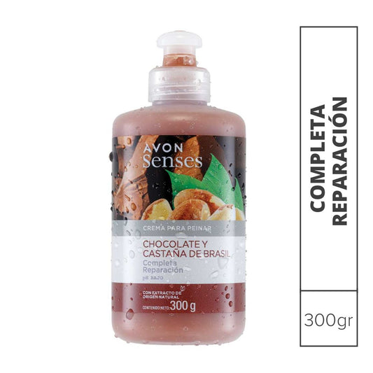 Avon Crema Para Peinar Chocolate y Castaña De Brasil Avon Senses, 300g