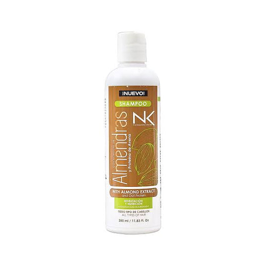 El Shampoo NK de Almendras y Avena 350 ml   para desintoxicar y limpiar profundamente el cabello sin dejarlo seco.