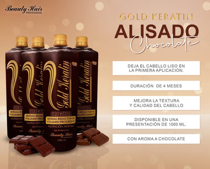 Brasilero alisado gold keratin chocolate 1 litro