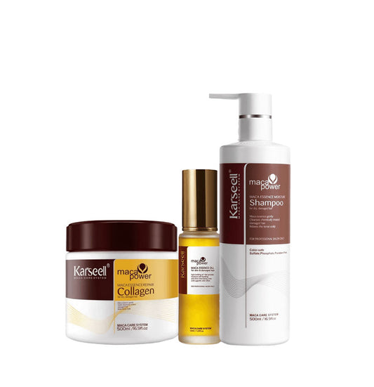 Karseell pack shampoo de 500 mL mascarilla 500 g aceite 50 g