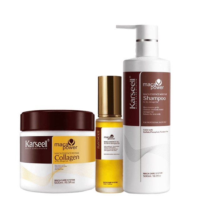Karseell pack shampoo de 500 mL mascarilla 500 g aceite 50 g