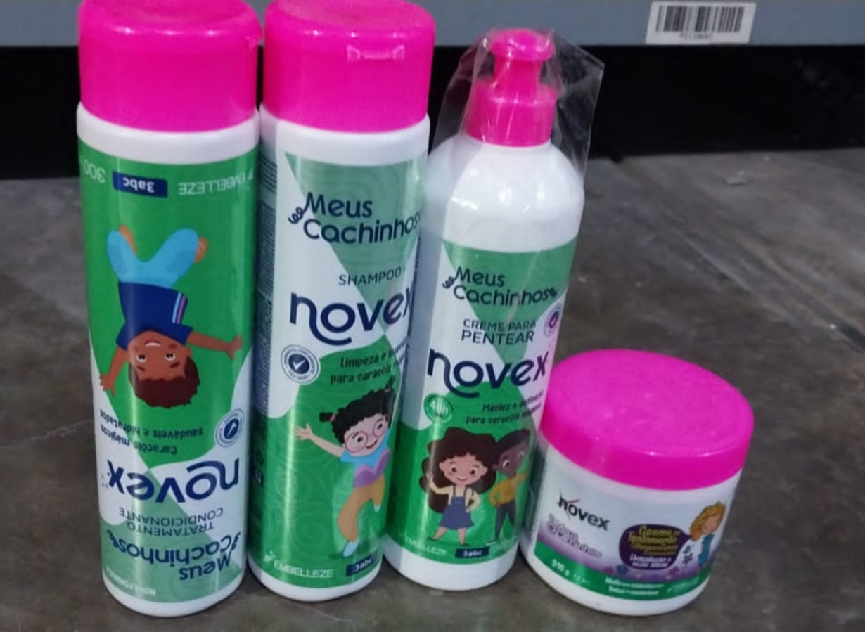 Novex Pack kids shampoo y acondicionador 300 ml mascarilla 250 g crema de peinar 300 g