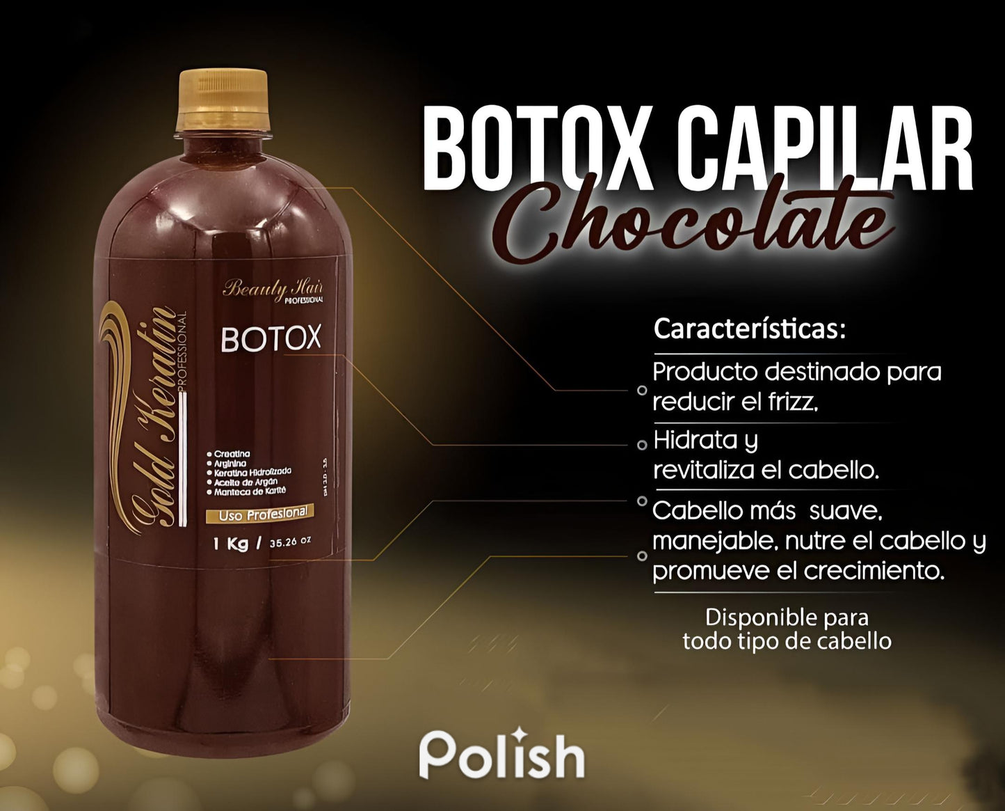 Botox capilar gold kerarin de chocolate 1 litro