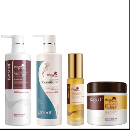 Pack karseell shampoo 500 ml acondicionador hidratación profunda 500 ml aceite 50 ml  mascarilla 500 g