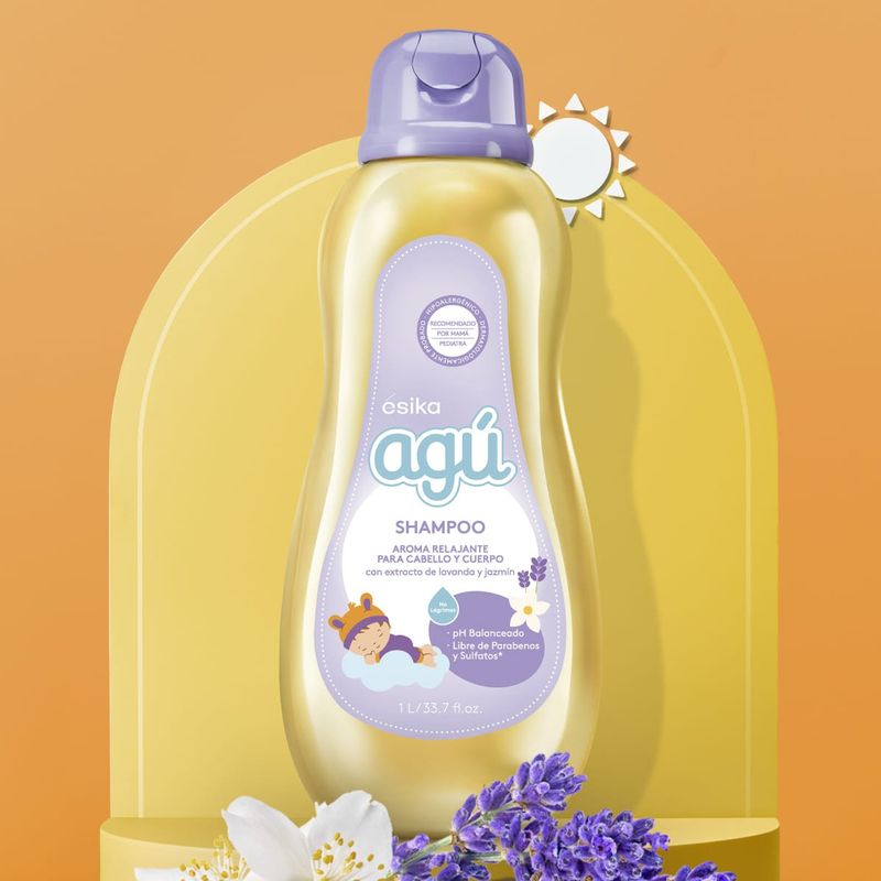 Shampoo Agú niños Relajante Lavanda y Jazmín 1 litro