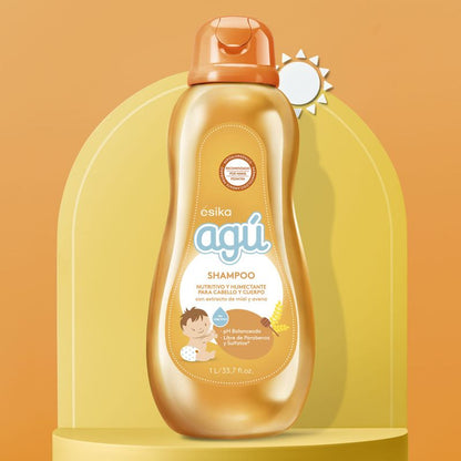 Shampoo  niños nutritivo y Humectante Agú Miel y Avena 1 litro