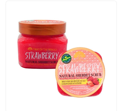 Exfoliante corporal con extracto de fresa, 600 gramos