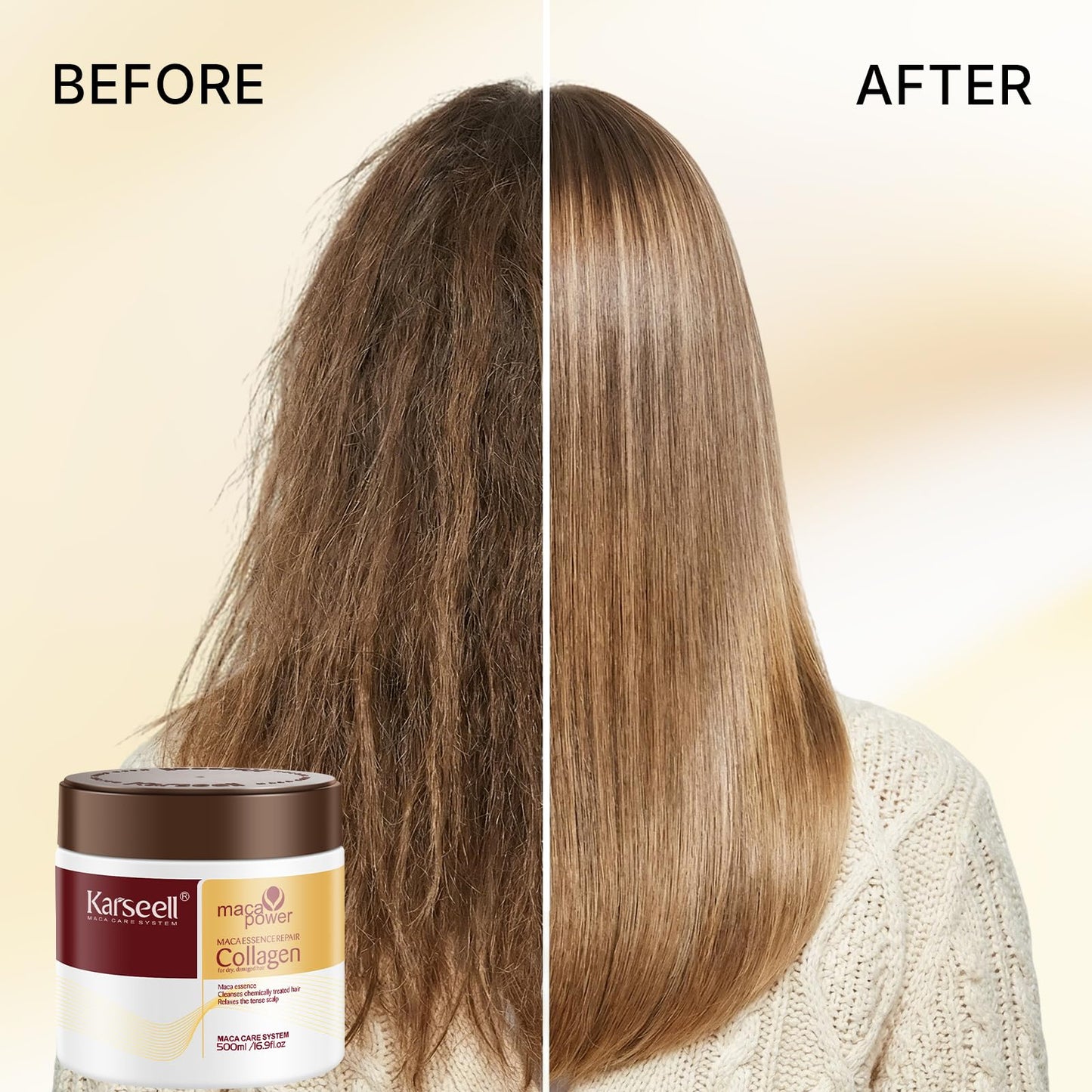 Pack karseell shampoo mascarilla acondicionador y aceite hidratación profunda para todo tipo de cabello